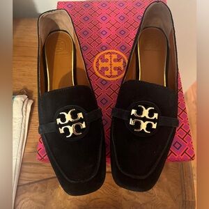 Tory Burch Metal Miller 15MM Loafer Black Suede
